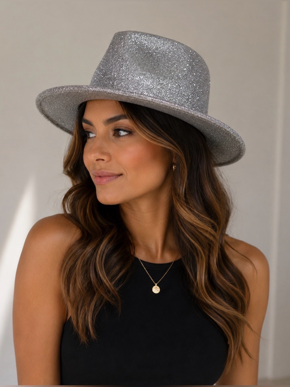 Eugenia Kim silver sparkly hat